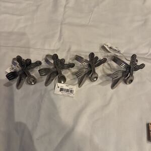Silverware Napkin Rings Silver Pewter Set Of 4 Napkin Holder New Old Stock